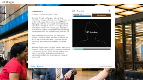 How to Answer the Exchange Outage Prioritization Scenario on the J.P. Morgan 2027 Markets Hong Kong HireVue