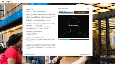 How to Answer the Trading Indicator Probability Question on the J.P. Morgan 2027 Markets Hong Kong HireVue