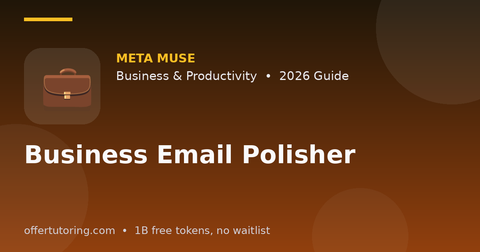 Business Email Polisher illustration – Meta Muse Business & Productivity guide 2026