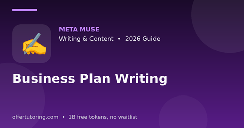 Business Plan Writing illustration – Meta Muse Writing & Content guide 2026