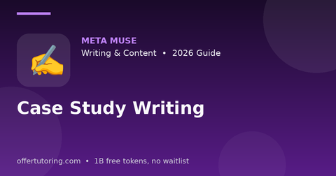 Case Study Writing illustration – Meta Muse Writing & Content guide 2026