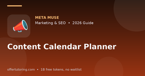 Content Calendar Planner illustration – Meta Muse Marketing & SEO guide 2026