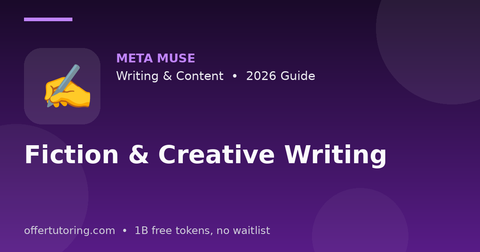 Fiction & Creative Writing illustration – Meta Muse Writing & Content guide 2026