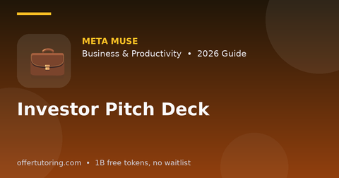 Investor Pitch Deck illustration – Meta Muse Business & Productivity guide 2026