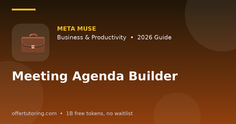Meeting Agenda Builder illustration – Meta Muse Business & Productivity guide 2026