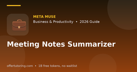 Meeting Notes Summarizer illustration – Meta Muse Business & Productivity guide 2026
