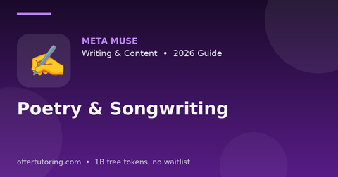 Poetry & Songwriting illustration – Meta Muse Writing & Content guide 2026