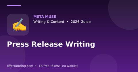 Press Release Writing illustration – Meta Muse Writing & Content guide 2026