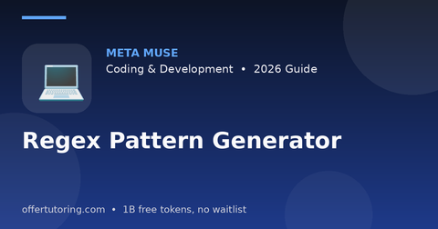 Regex Pattern Generator illustration – Meta Muse Coding & Development guide 2026