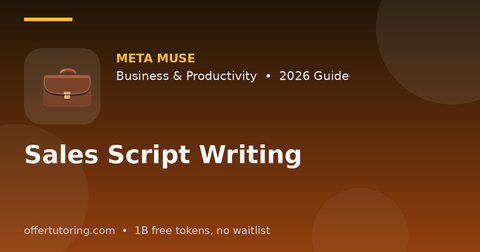 Sales Script Writing illustration – Meta Muse Business & Productivity guide 2026