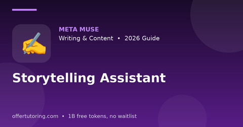 Storytelling Assistant illustration – Meta Muse Writing & Content guide 2026