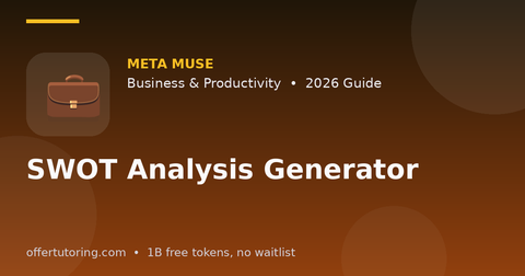 SWOT Analysis Generator illustration – Meta Muse Business & Productivity guide 2026