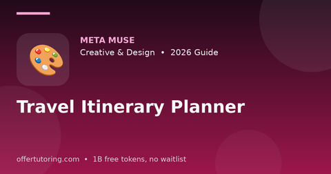 Travel Itinerary Planner illustration – Meta Muse Creative & Design guide 2026