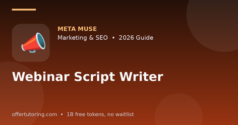 Webinar Script Writer illustration – Meta Muse Marketing & SEO guide 2026