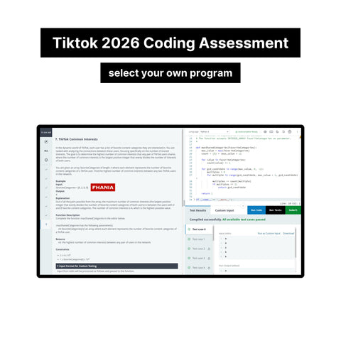 2026 TikTok Online Hackerrank Coding Assessment Tutorials