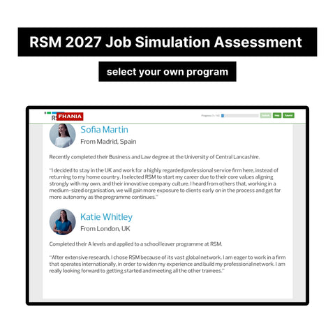 2027 RSM Online Situational Assessment and Job Simulation Assessment Tutorials