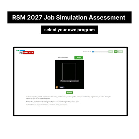 2027 RSM Online Situational Assessment and Job Simulation Assessment Tutorials