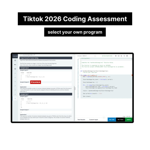 2026 TikTok Online Hackerrank Coding Assessment Tutorials