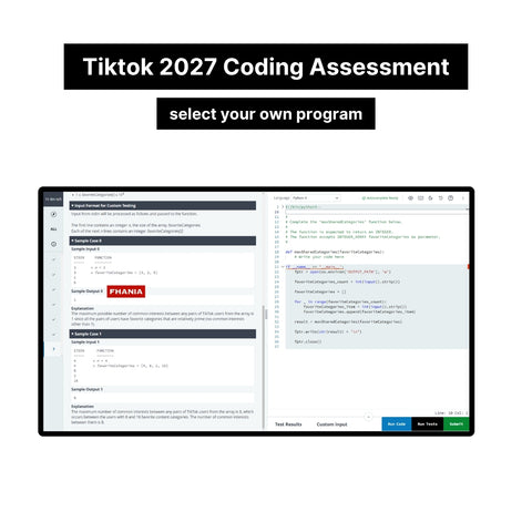 2027 TikTok Online Hackerrank Coding Assessment Tutorials