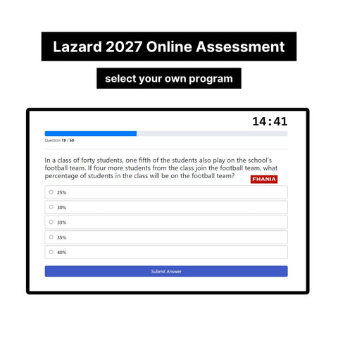 2027 Lazard Online Assessment Video Interview Exact Questions and Answers