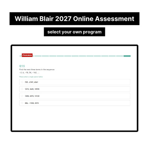 2027 William Blair Online Pre-recruiting Assessments Questions & Answers