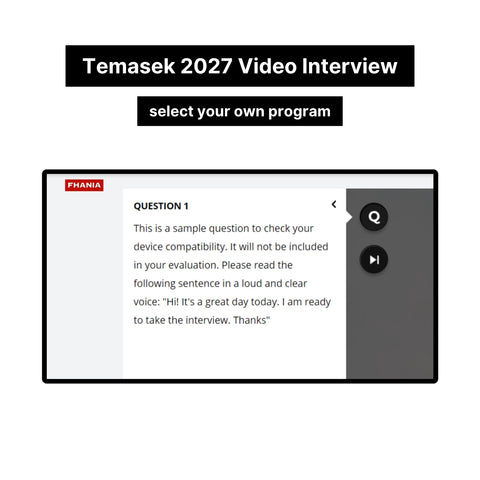2027 Temasek Online Assessment & Video Interview Answers