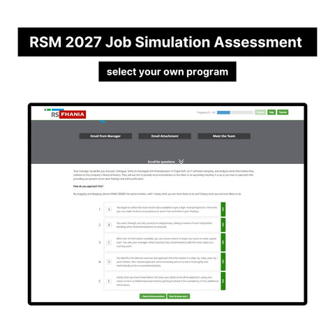 2027 RSM Online Situational Assessment and Job Simulation Assessment Tutorials