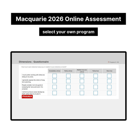 2026 Macquarie Online Psychometric Assessment Tutorials