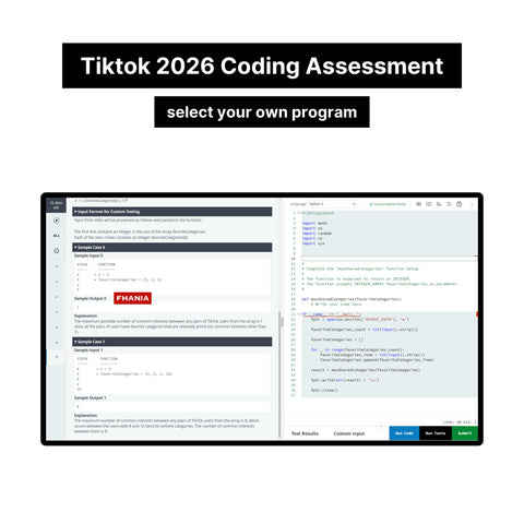 2026 TikTok Online Hackerrank Coding Assessment Tutorials