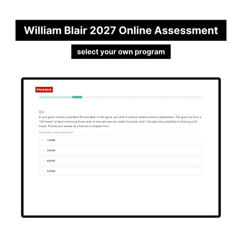 2027 William Blair Online Pre-recruiting Assessments Questions & Answers