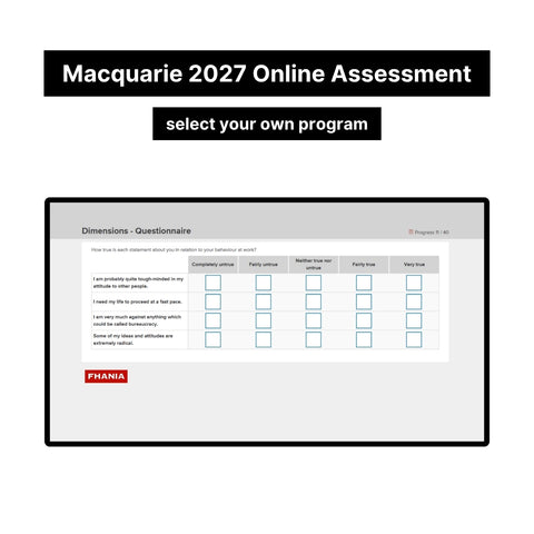 2027 Macquarie Online Psychometric Assessment Tutorials