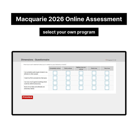 2026 Macquarie Online Psychometric Assessment Tutorials
