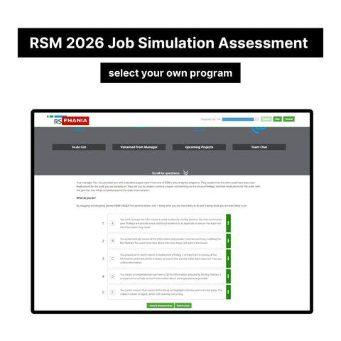 2026 RSM Online Situational Assessment and Job Simulation Assessment Tutorials