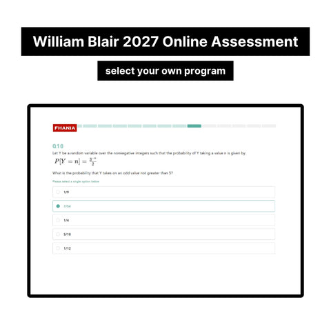 2027 William Blair Online Pre-recruiting Assessments Questions & Answers