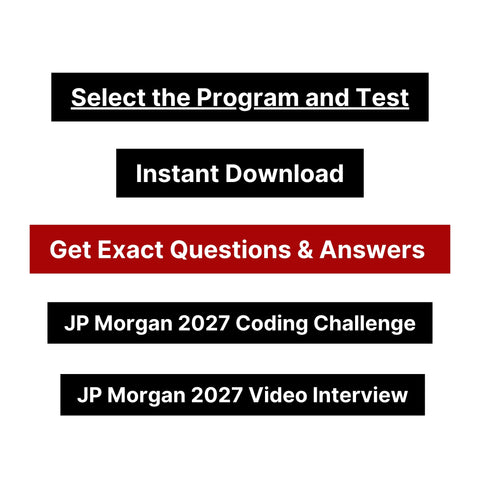 2027 JP Morgan Video Interview & Coding Challenge Exact Questions and Answers