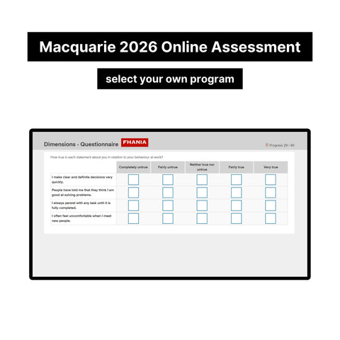 2026 Macquarie Online Psychometric Assessment Tutorials