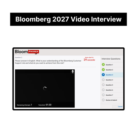 2027 Bloomberg Plum Online Assessment & Video Interview Tutorials
