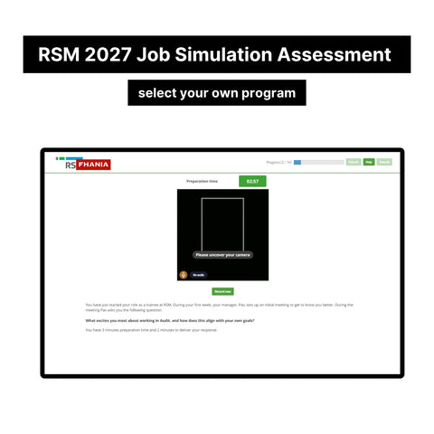 2027 RSM Online Situational Assessment and Job Simulation Assessment Tutorials