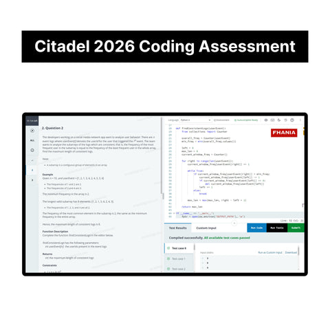2026 Citadel Online Assessment and Coding Challenge Tutorials
