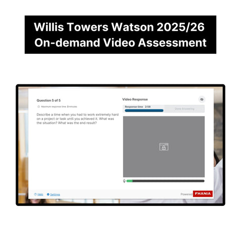 2026 Willis Towers Watson WTW On-demand Video Assessment Exact Questions and Answers