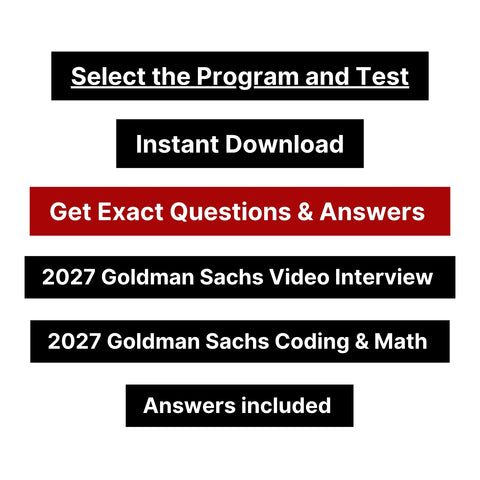 2027 Goldman Sachs Video Interview, Coding & Math Online Assessment Answers