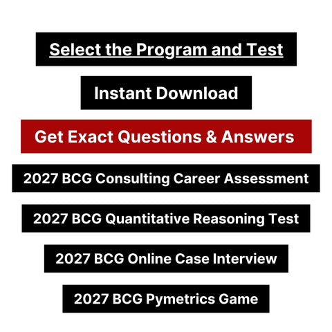2027 BCG Consulting Career Assessment, Online Case and Quantitative Reasoning Test Tutorials