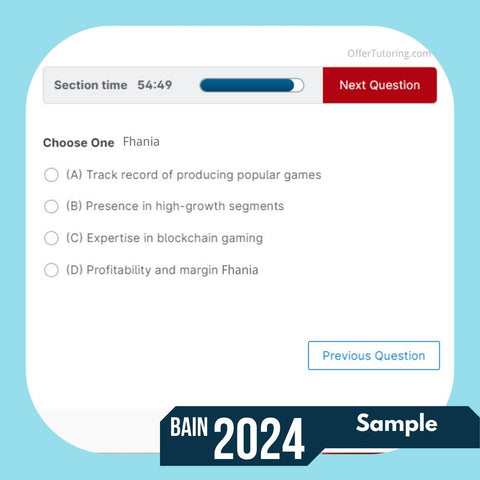 2024 Bain Online Written Test | Online Assessment | Case Interview Tutorials - Offer
