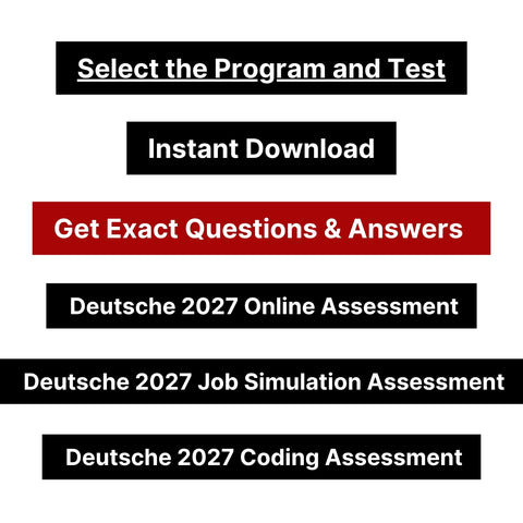 2027 Deutsche Bank Online Assessment Job Simulation Assessment Tutorials