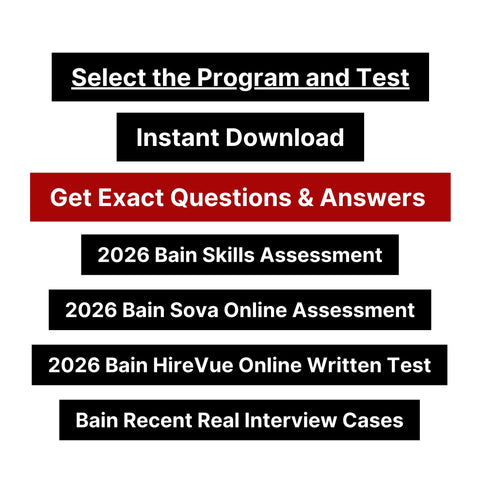 2026 Bain Online Assessment and Written Case Exact Questions and Answers