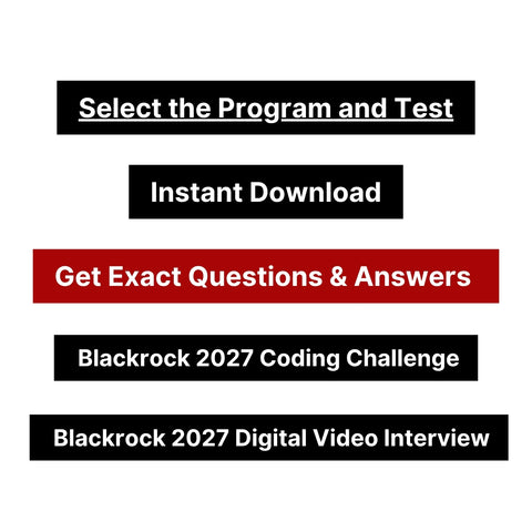 2027 BlackRock Pre-interview Assessment - Virtual Cover Letter | Coding Technical Challenge Answers