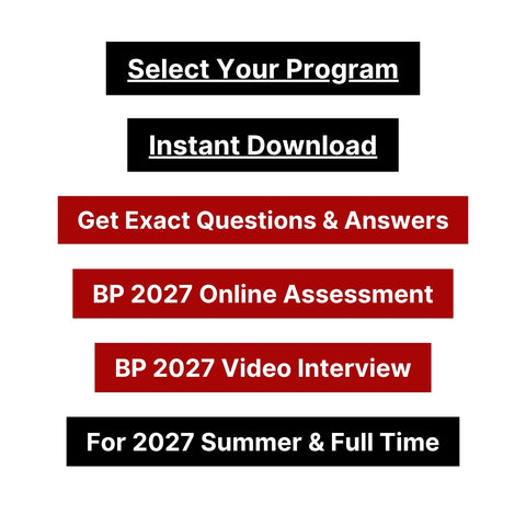 2027 BP Video Interview and Online Assessment Exact Questions and Answers
