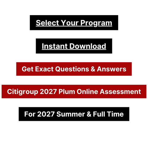 2027 Citigroup Online Assessment Plum Tutorials