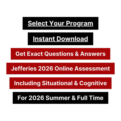 2026 Jefferies Online Assessment (Situational Judgement Test and Cognitive Ability Assessment) Exact Questions and Answers
