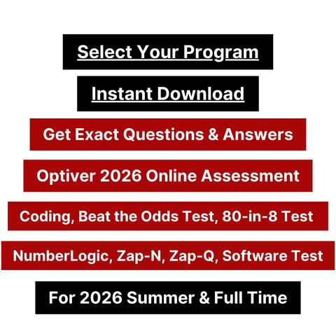 2026 Optiver Online Assessment Exact Questions & Answers